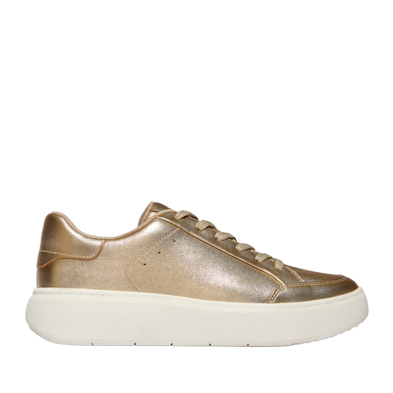 Fitflop Women's RTG Metallic-Leather Trainers in Platino