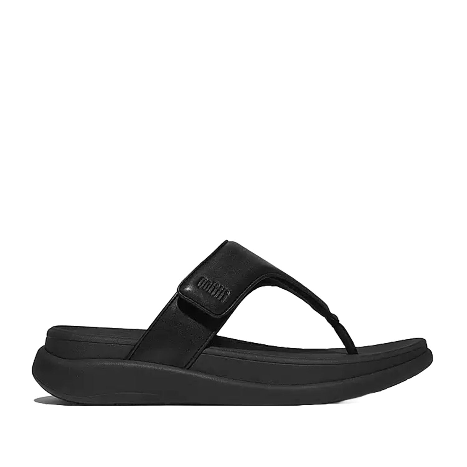 Sandales Fitflop F-Mode Go pour femmes, entre-doigts ajustables, entièrement noires