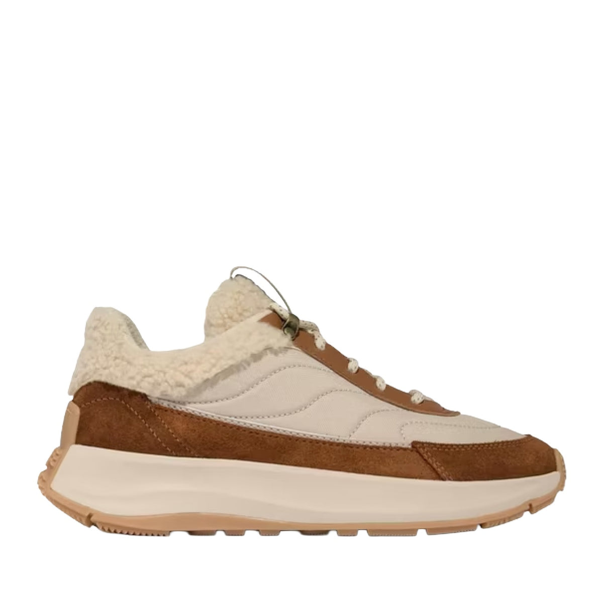 FitFlop Women's F-Mode Flow Sneaker in Rich Tan/Iced Coffee Mix