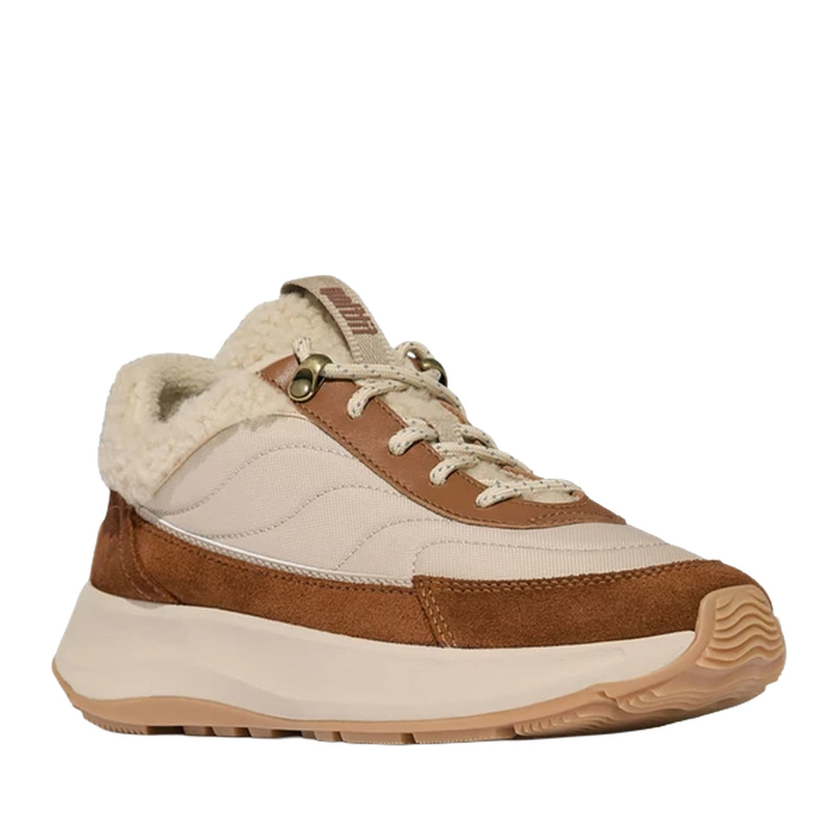 FitFlop Women's F-Mode Flow Sneaker in Rich Tan/Iced Coffee Mix
