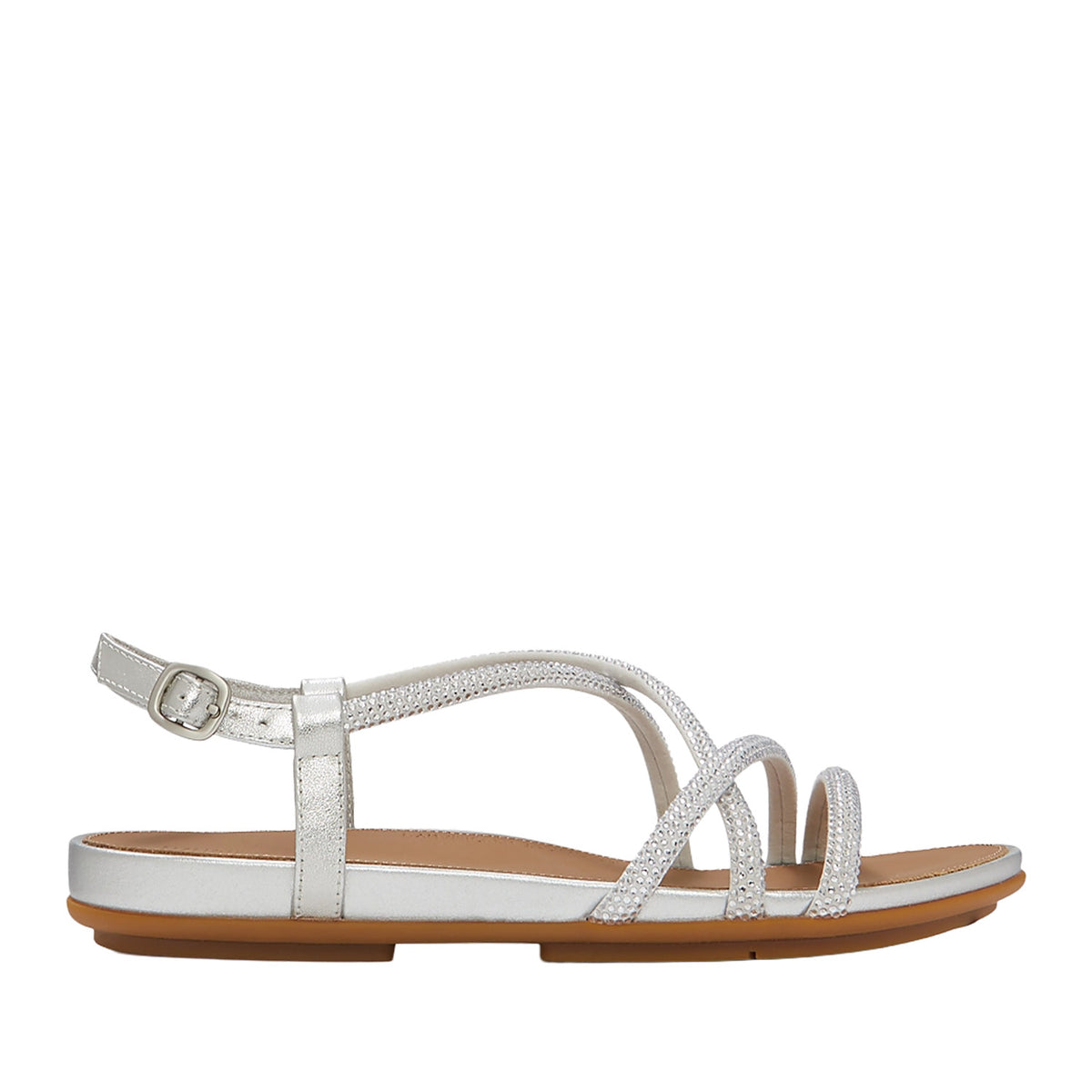 Fitflop Women's Gracie Crystal Strappy Back-Strap Sandal in Silver