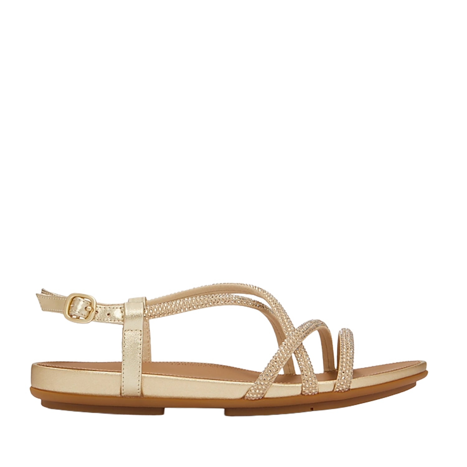 Fitflop Women's Gracie Crystal Strappy Back-Strap Sandal in Platino