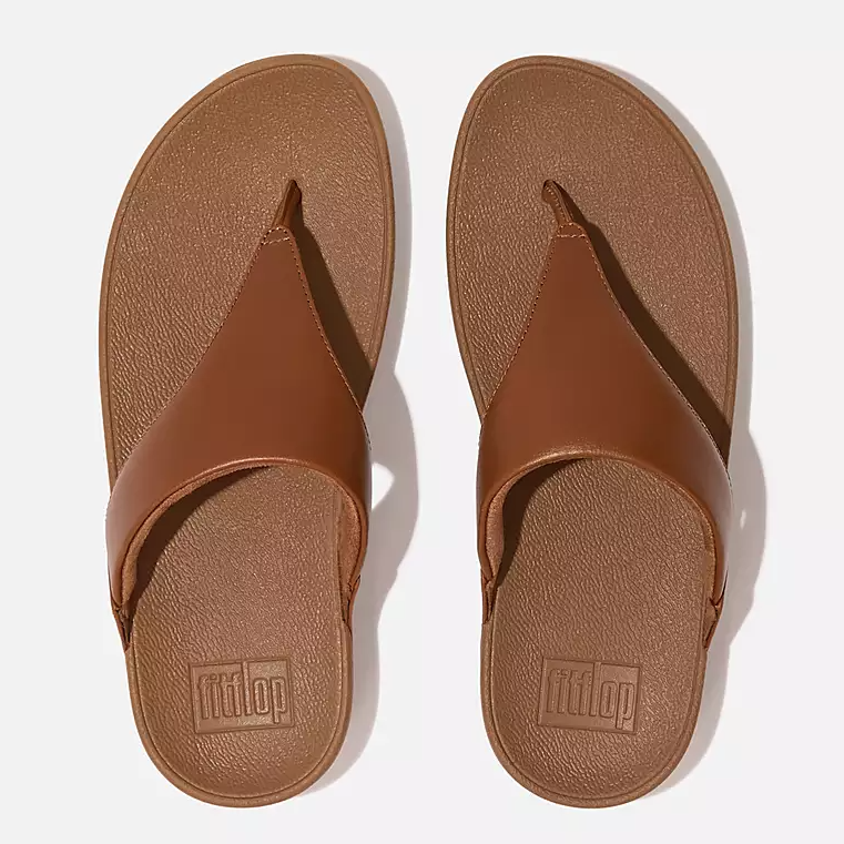 Tan brown platform toe-post flip flop sandal. 
