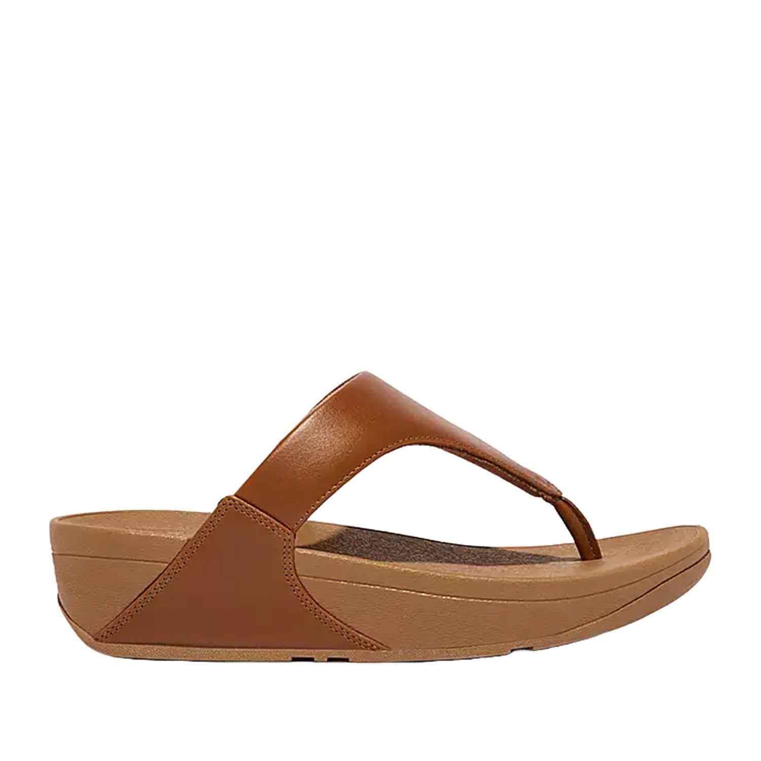 Fitflop Women's Lulu Leather Toe Post Sandal in Light Tan