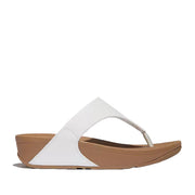 Fitflop Women's Lulu Leather Toe Post Sandal in White