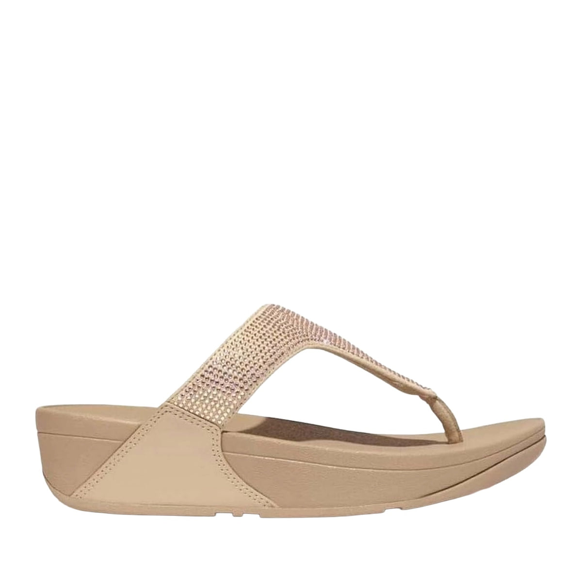 FitFlop Women's Lulu Crystal Embellished Toe-Post Sandals in Latte Beige