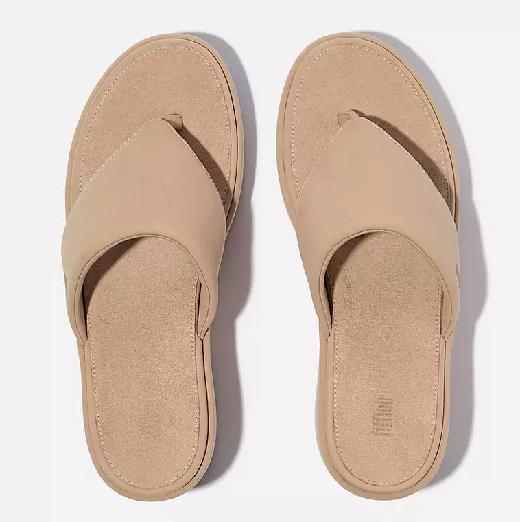 Sandales compensées Fitflop pour femmes, couleur beige classique