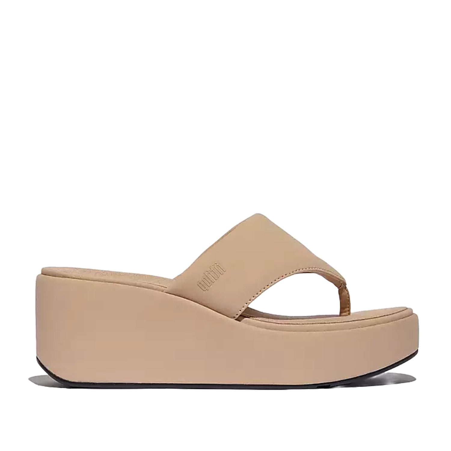 Sandales compensées Fitflop pour femmes, couleur beige classique