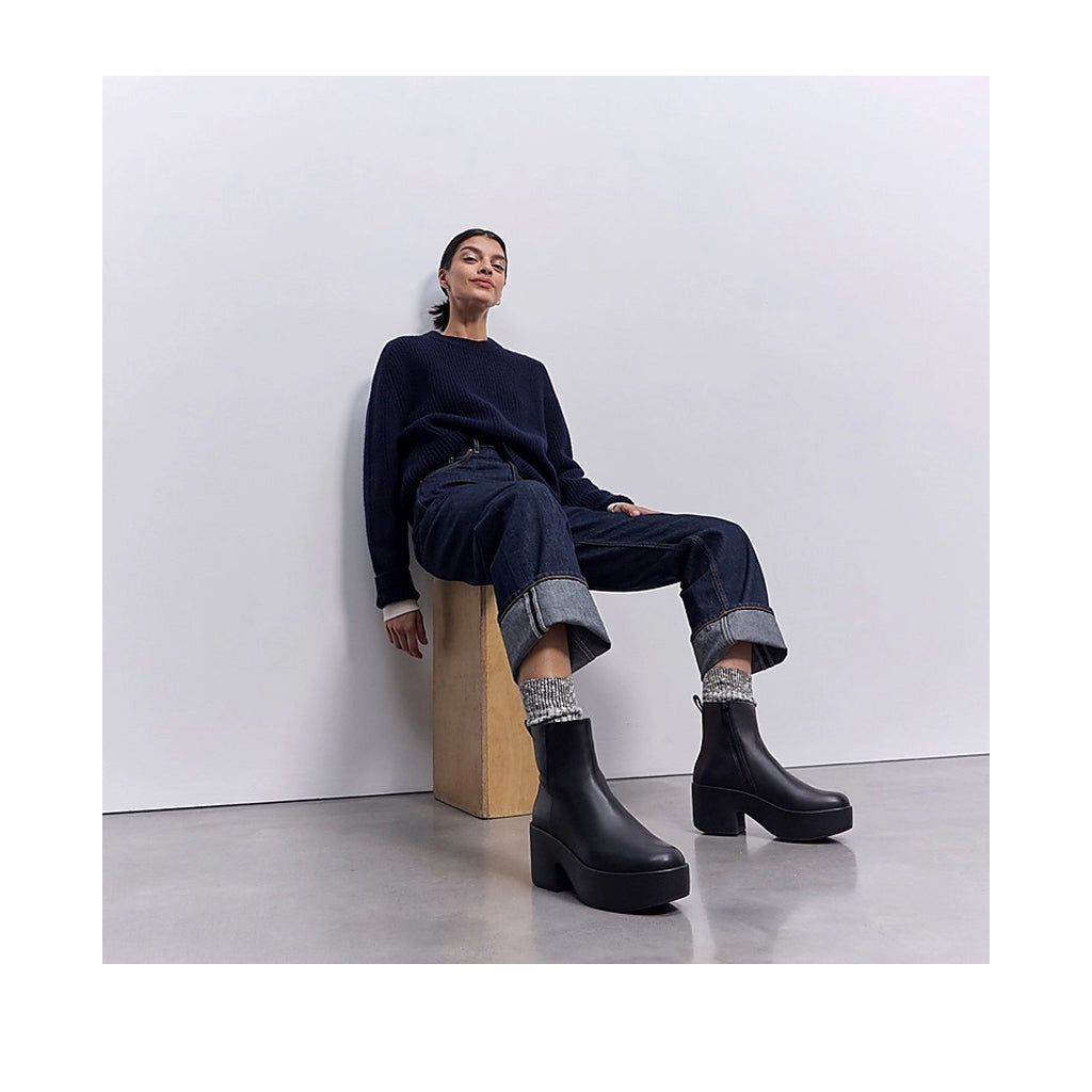 Bottines Fitflop pour femme, à plateforme et fermeture éclair, entièrement noires