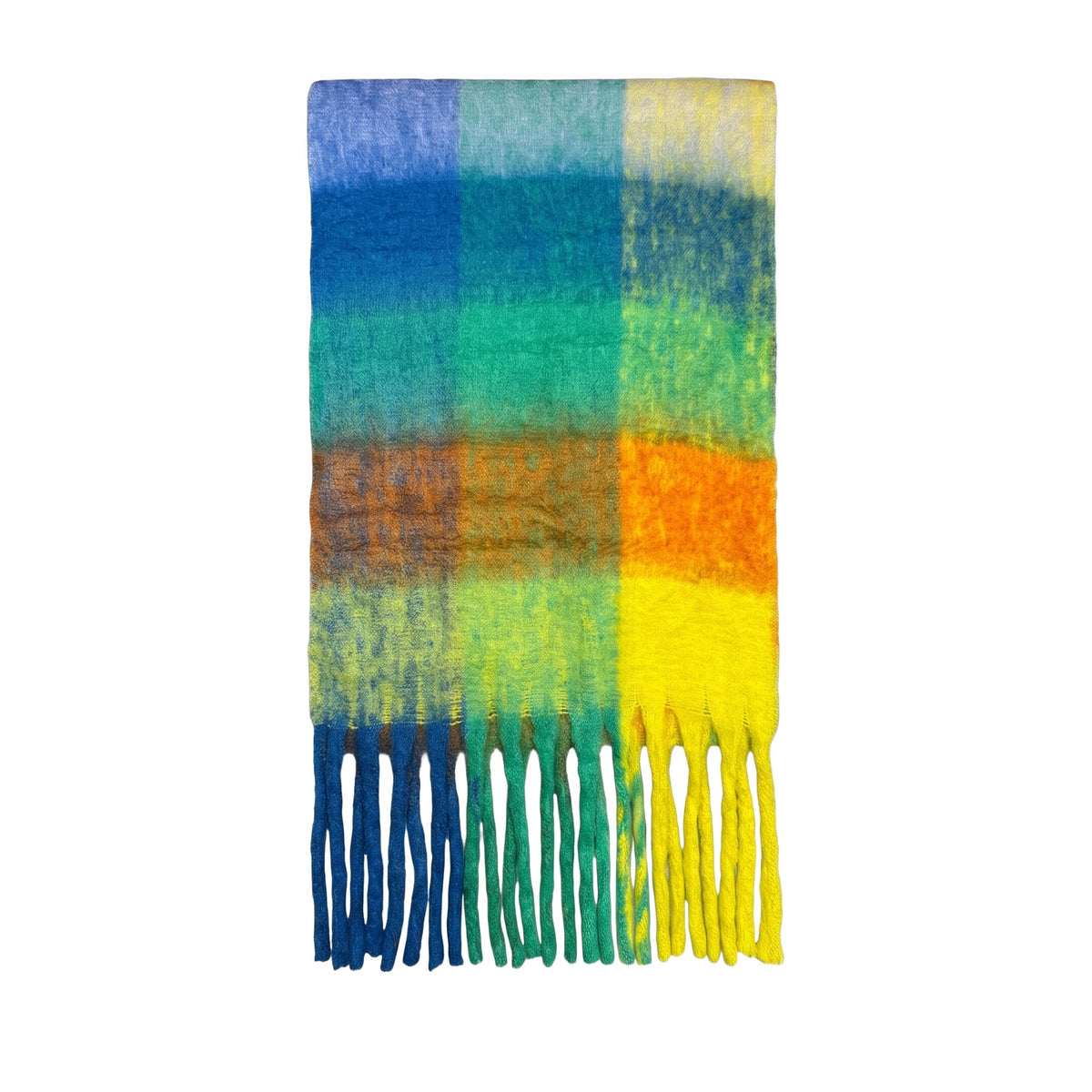 Floof Plush Blanket Scarf in Blue Multi