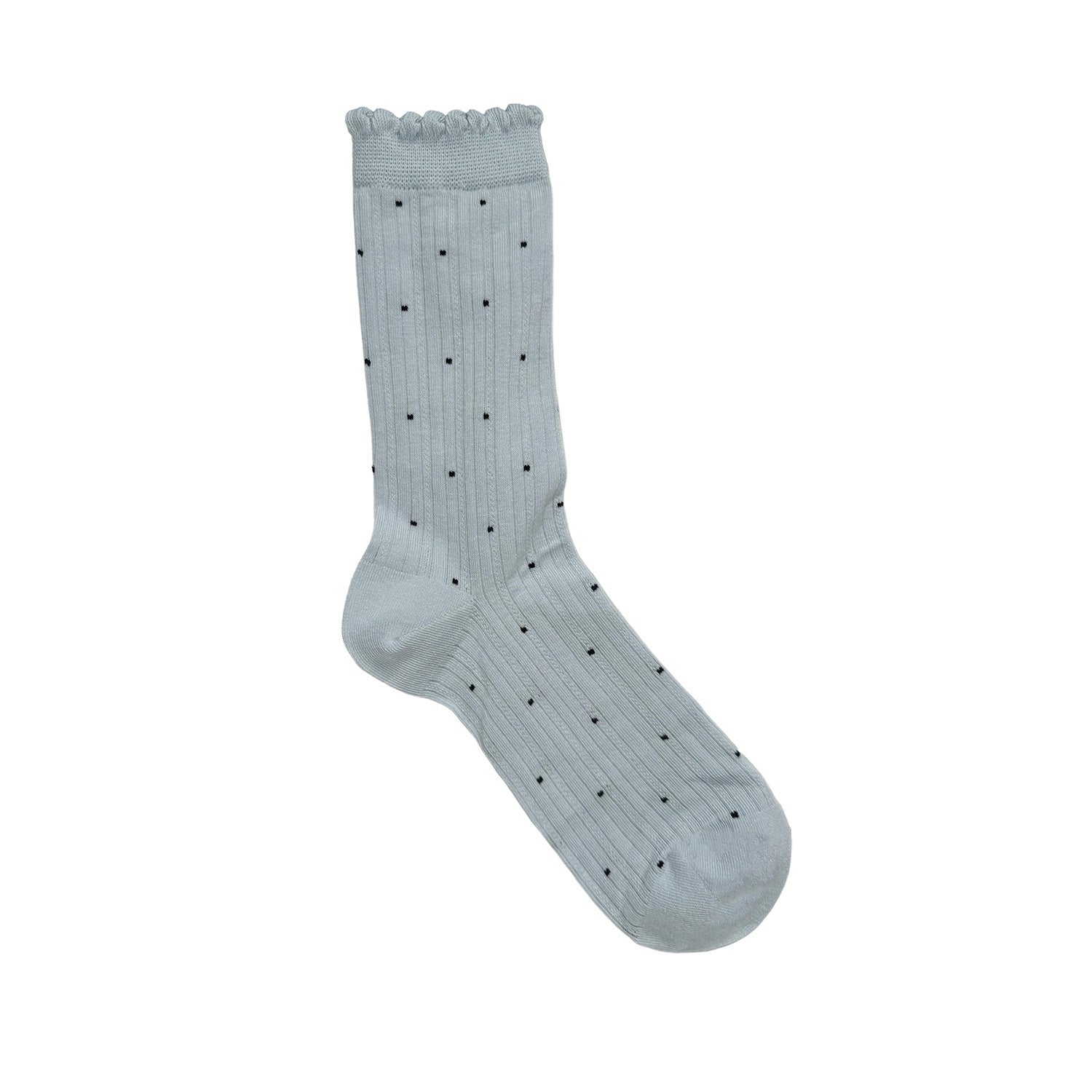 Floof Ruffle Dot Sock in Blue