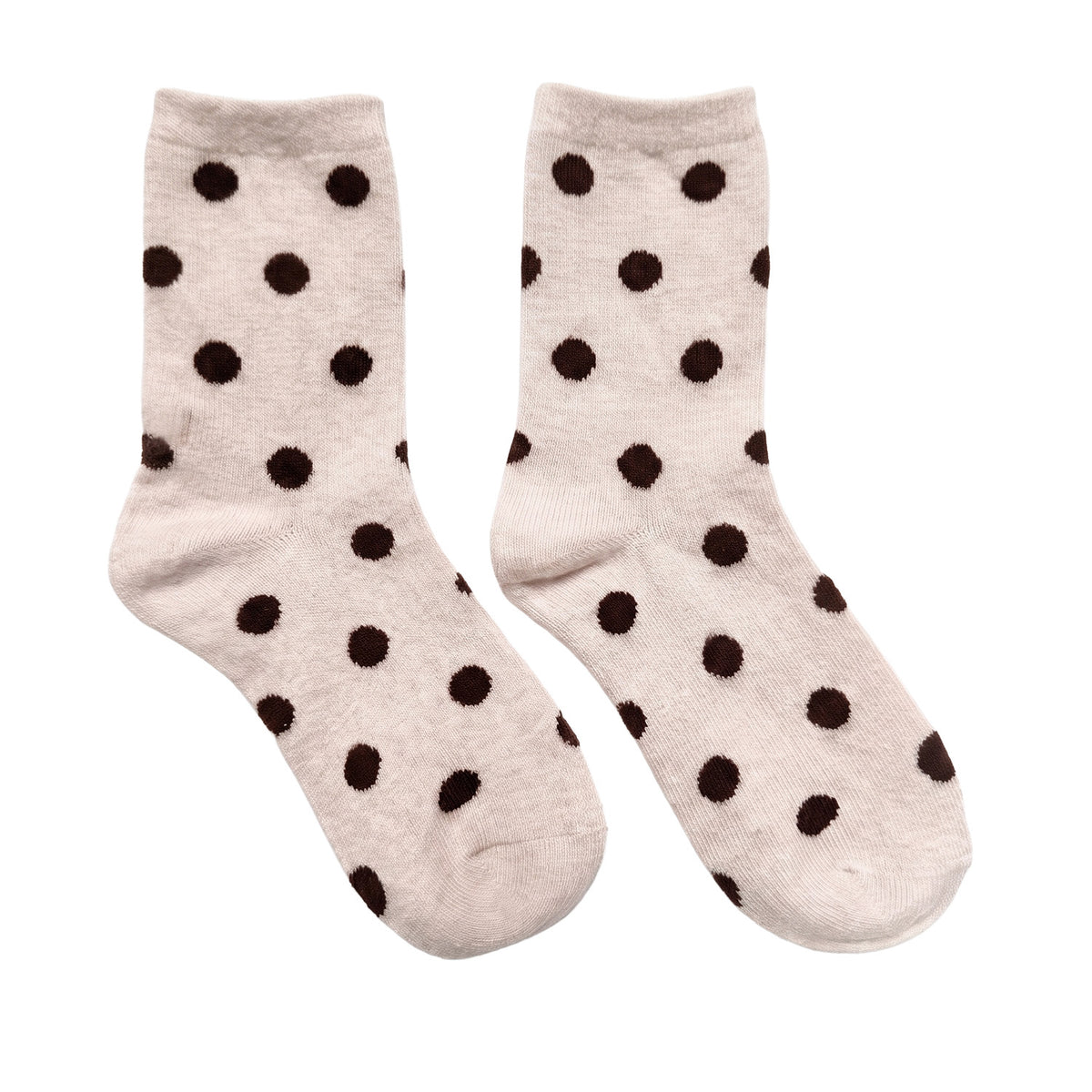 FLOOF Large Polka Dot Socks in Beige / Brown