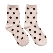 FLOOF Large Polka Dot Socks in Beige / Brown