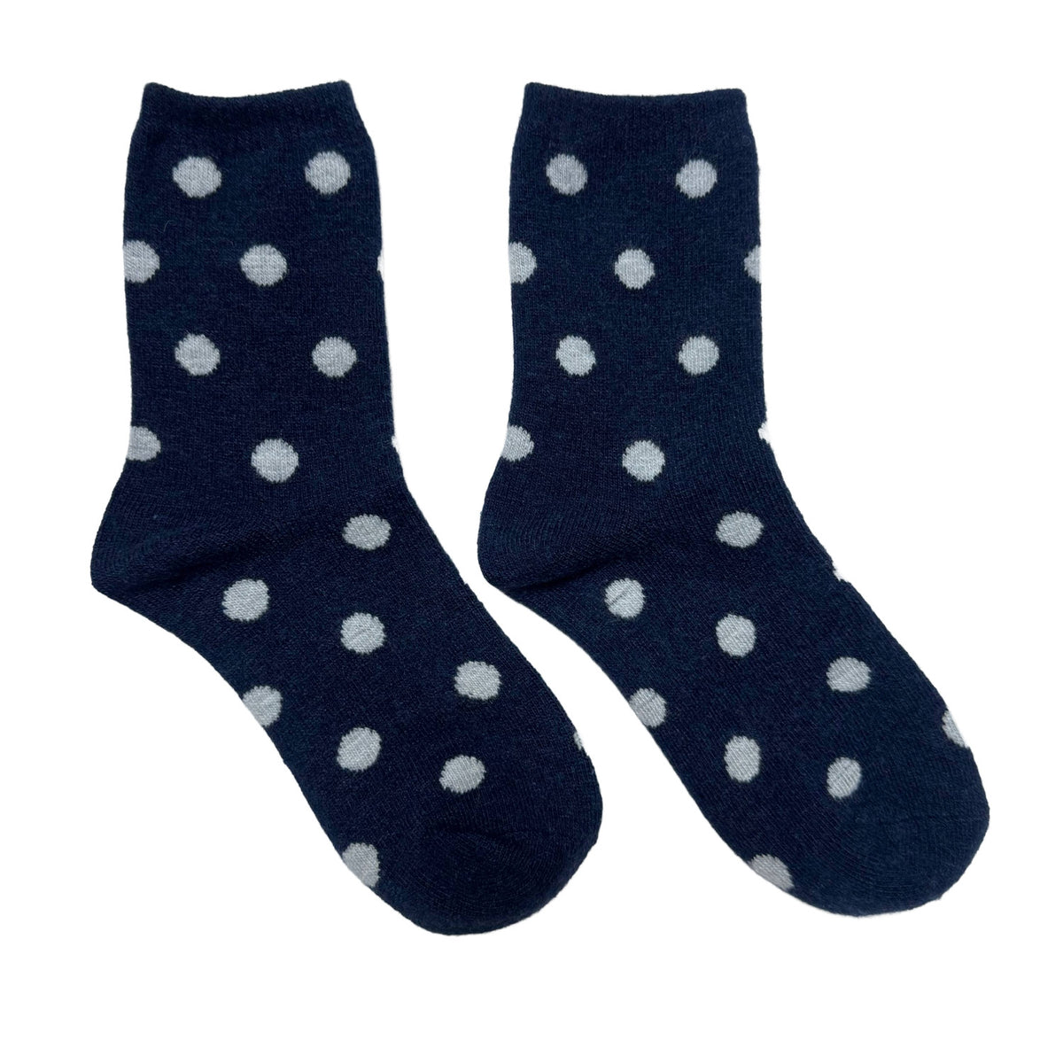 FLOOF Large Polka Dot Socks in Navy/White
