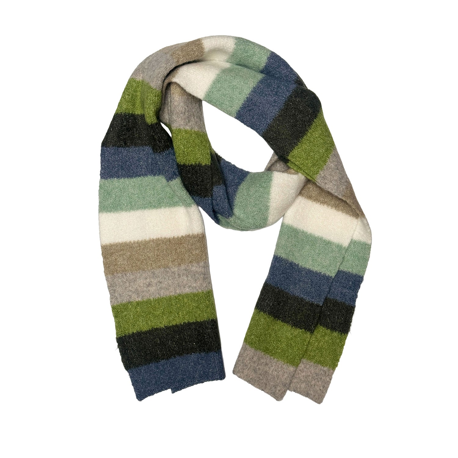 Floof Medium Stripe Scarves in Blue Multi