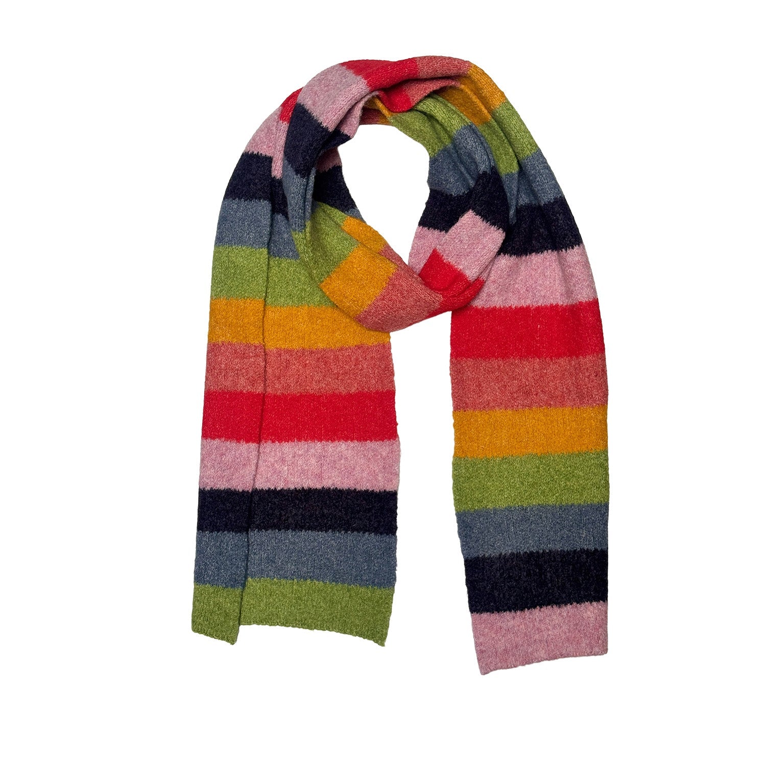Floof Medium Stripe Scarves in Rainbow