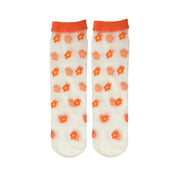 Floof Mesh Pattern Socks in Orange Petal