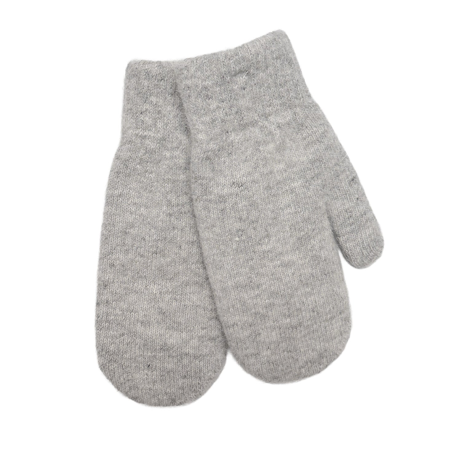 Floof Wool Mittens in Light Grey