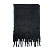 Floof Plush Blanket Scarf in Black