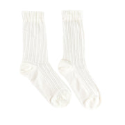 Floof Pointelle Tube Sock in White