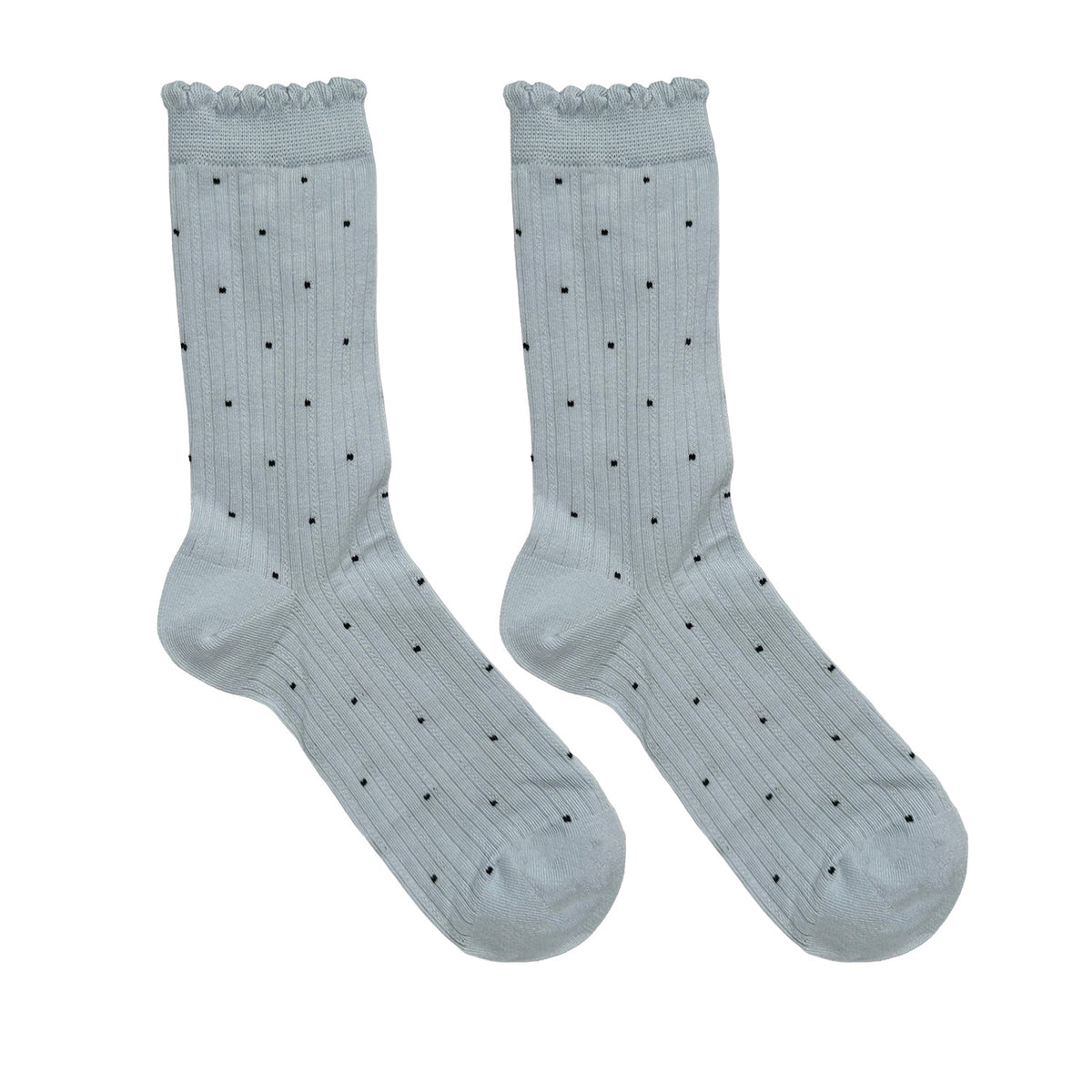 Floof Ruffle Dot Sock in Blue