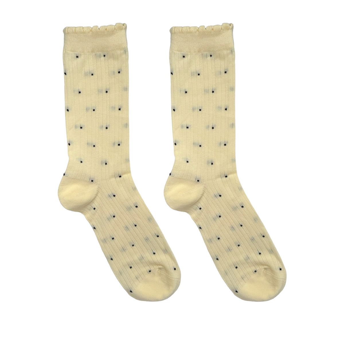 Floof Ruffle Dot Sock in Yellow