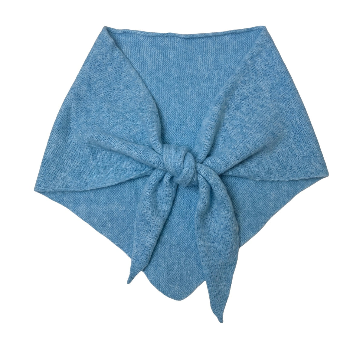 Floof Triangle Scarf in Light Blue