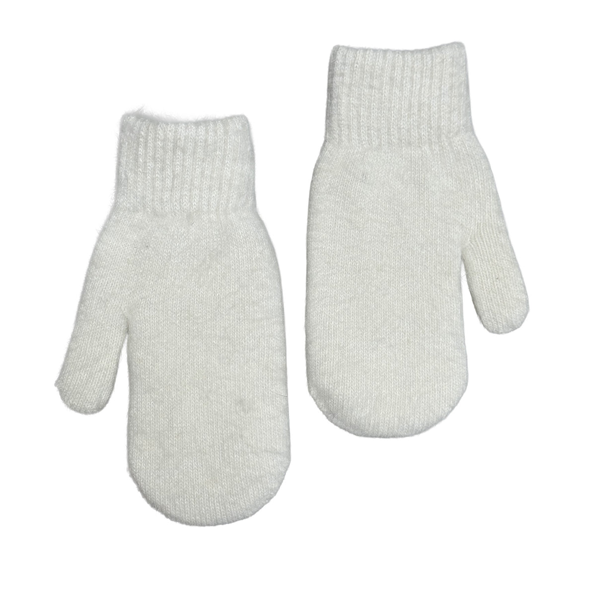 Floof Wool Mittens in White