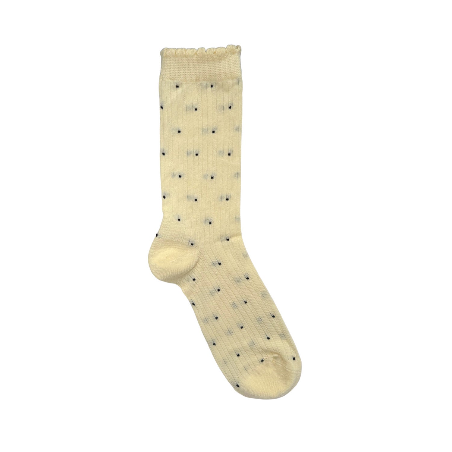 Floof Ruffle Dot Sock in Yellow
