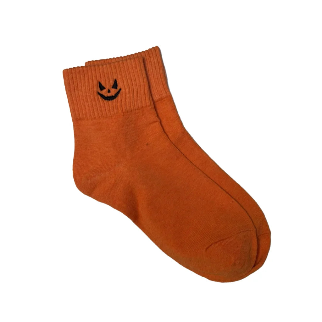 Floof Halloween Socks in Orange Pumpkin