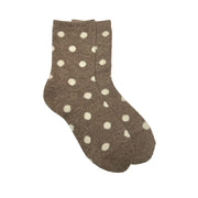 Floof Large Polka Dot Socks in Brown / Beige