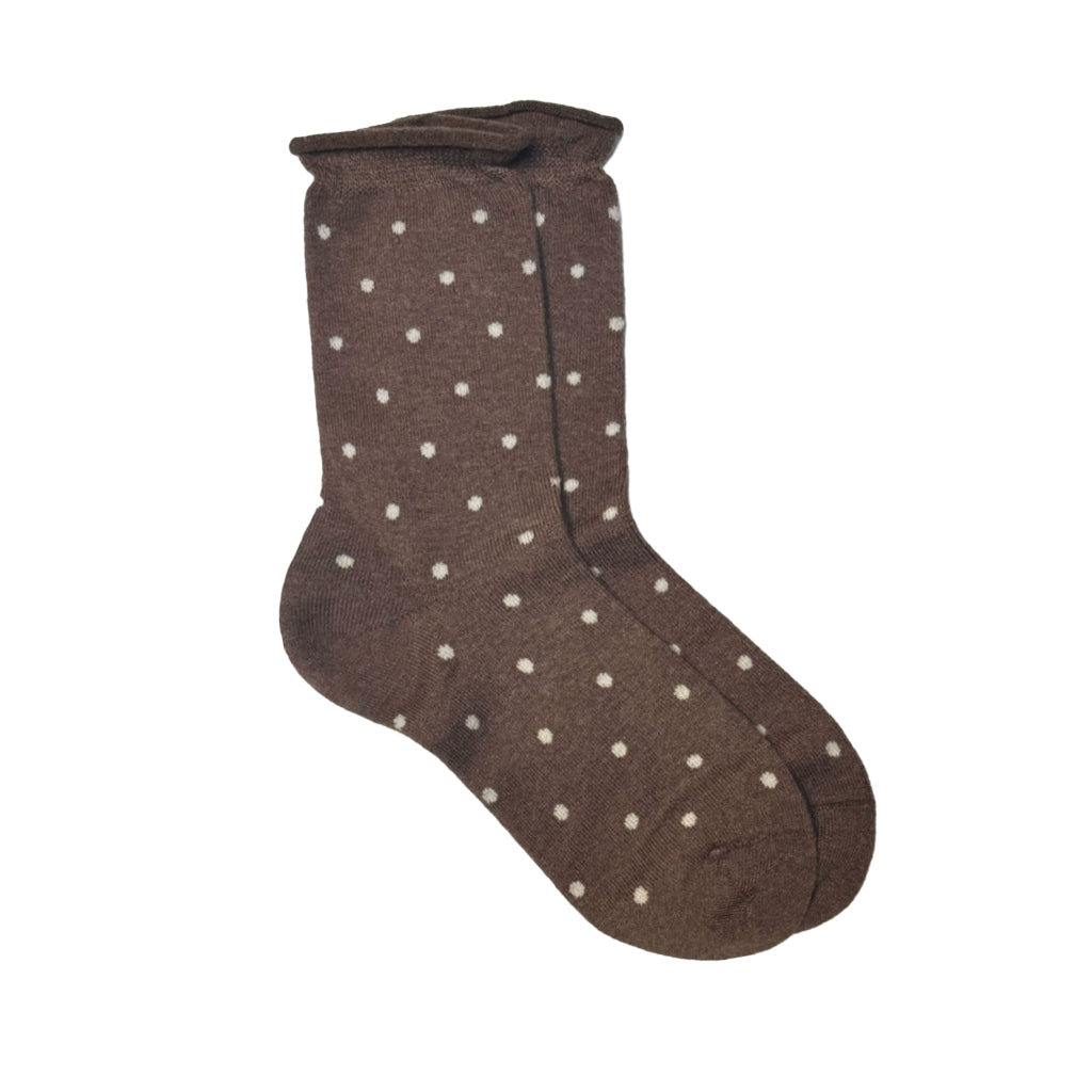 Floof Small Polka Dot Socks in Brown Beige