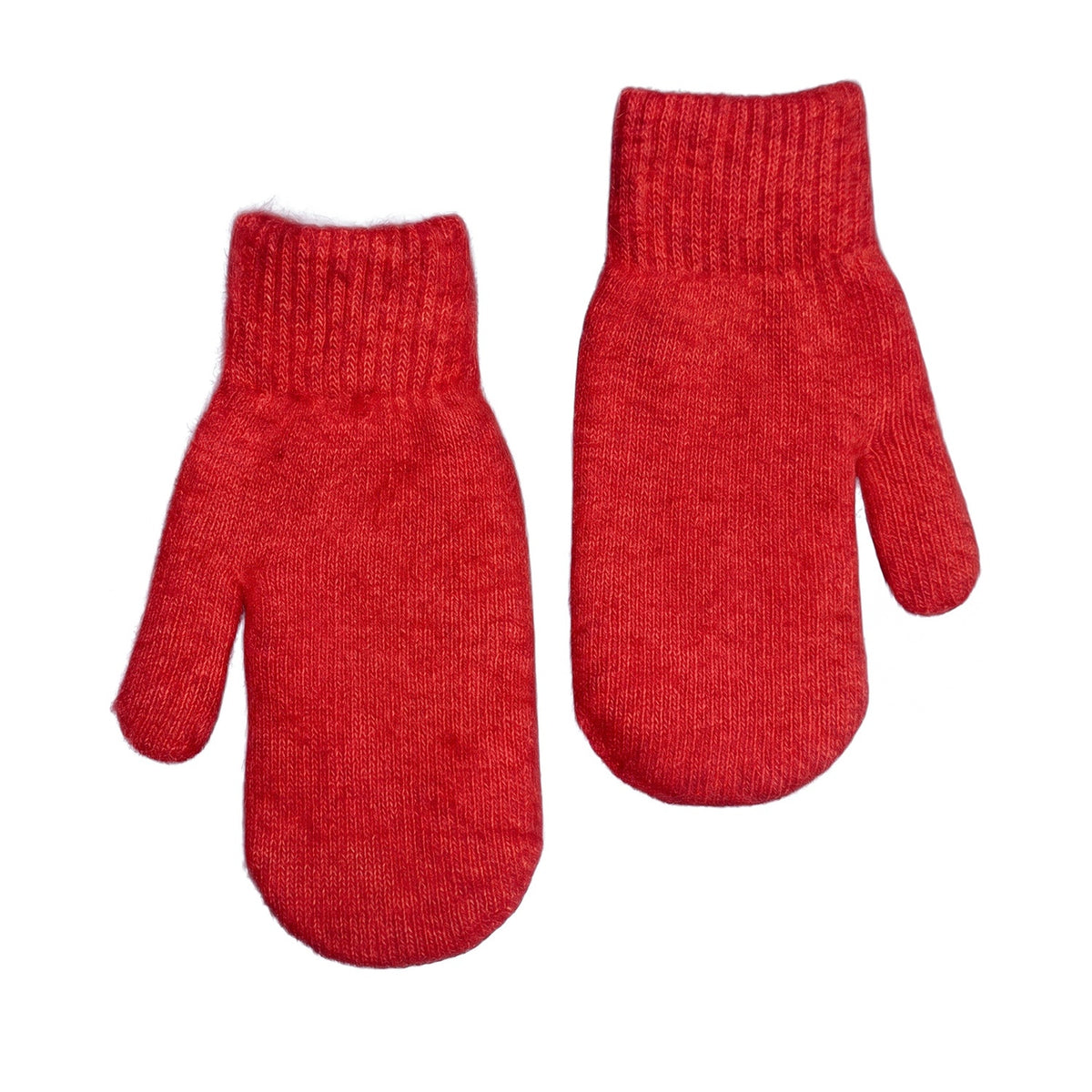 FLOOF Wool Mittens in Red