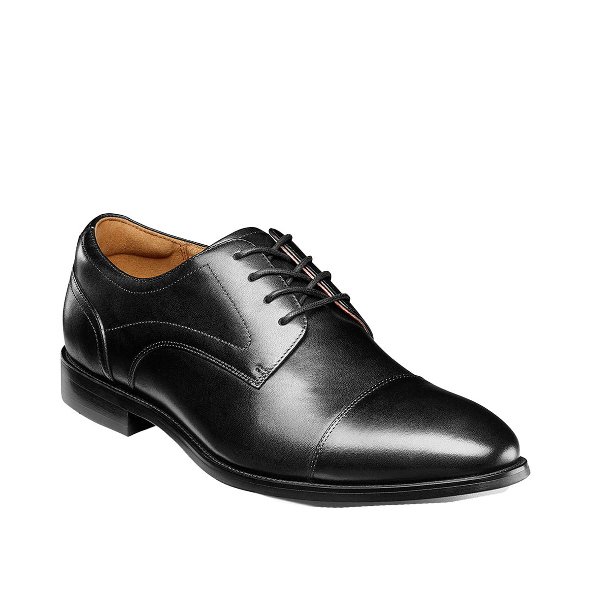 Florsheim Men's Rucci Cap Oxford in Black Smooth