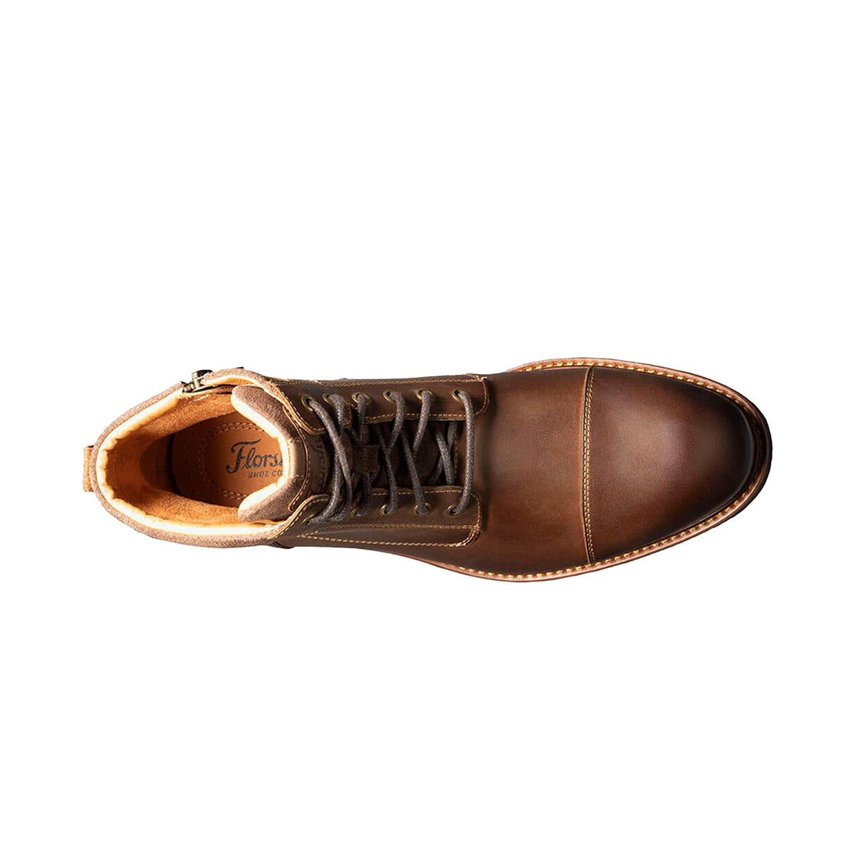 Florsheim Men's Lodge Cap Toe Boot in Brown Ch