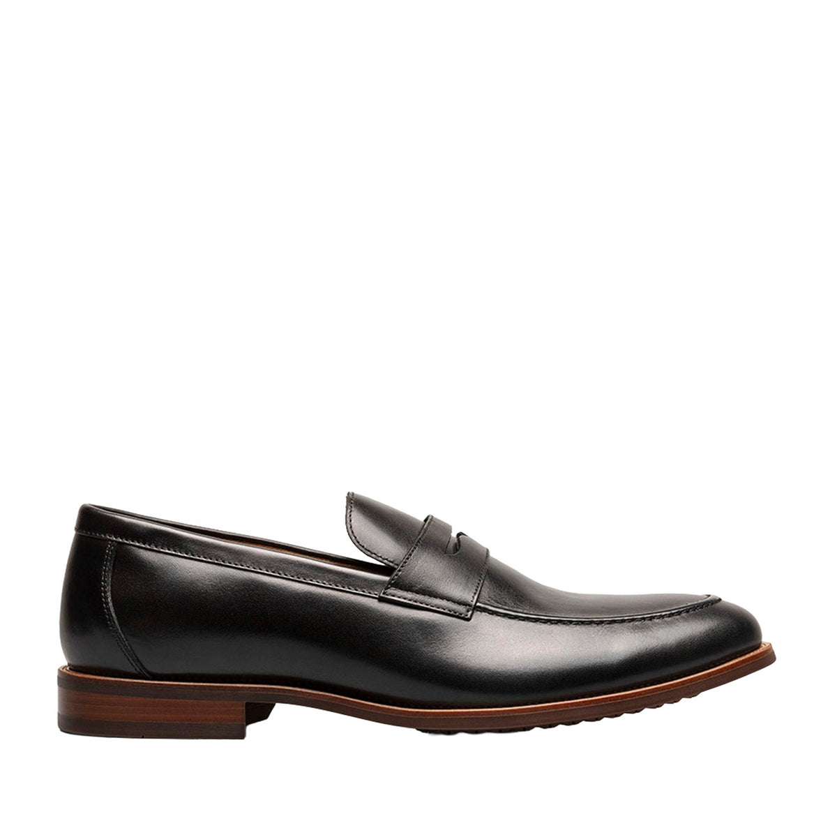 Florsheim Men's Rucci Penny Loafer in Black Leather