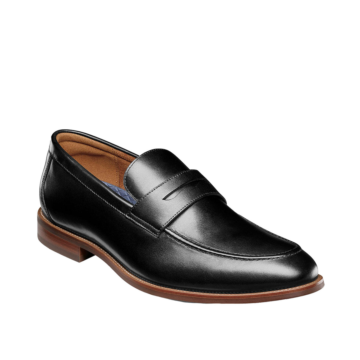 Florsheim Men's Rucci Penny Loafer in Black Leather