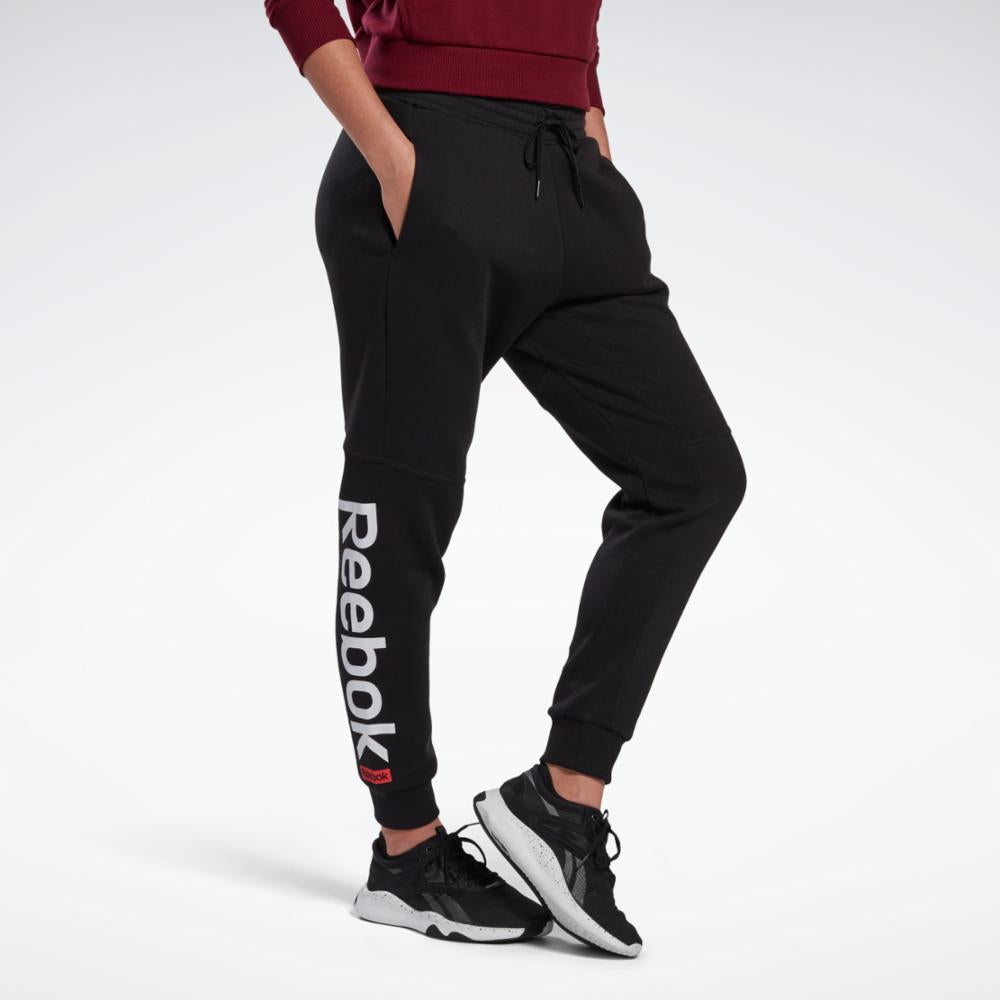 Reebok Apparel  Women's Linear Logo Pant Reebok Training App Women Black Reg
