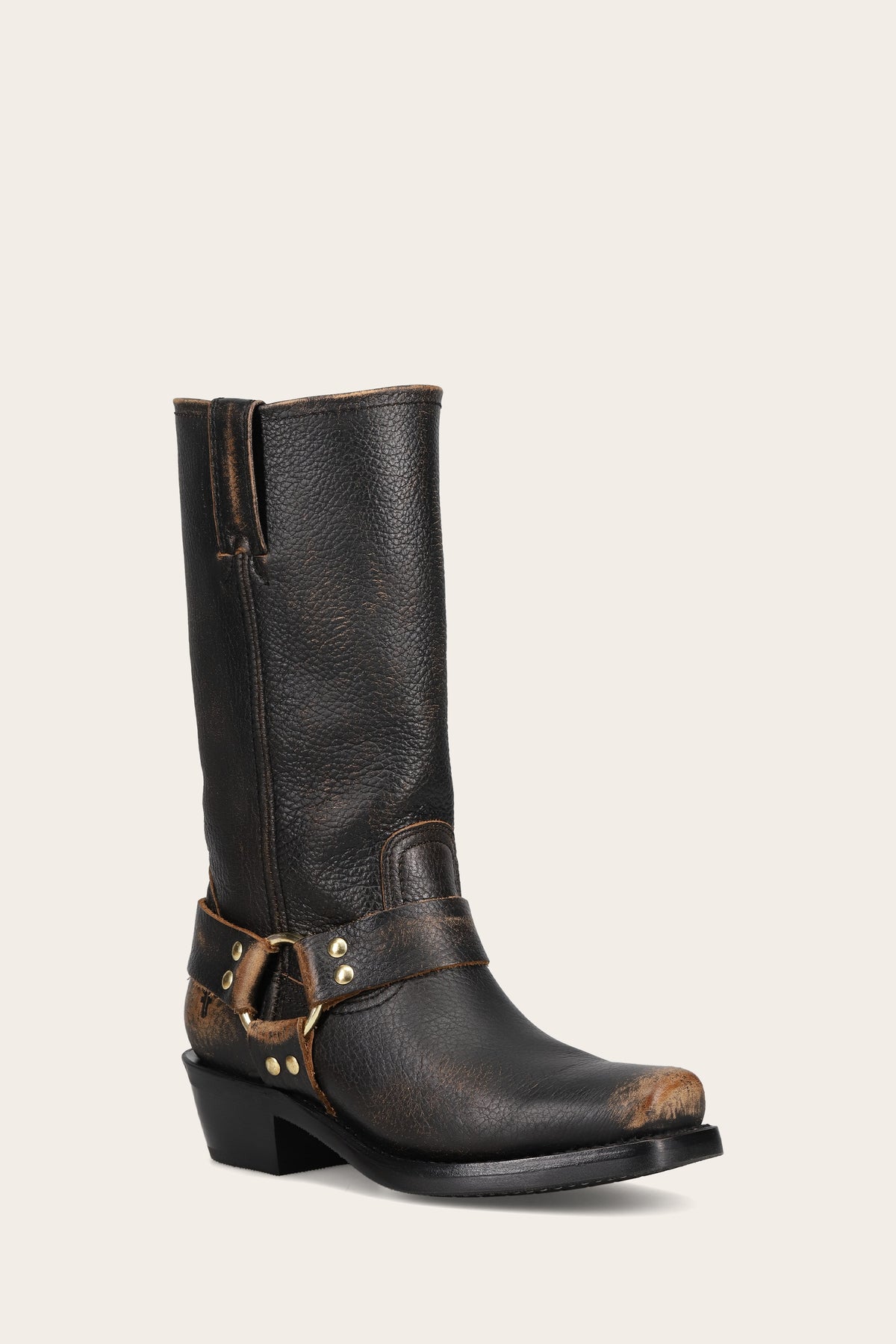 Frye Women's Harness 12R In Black/Tan M