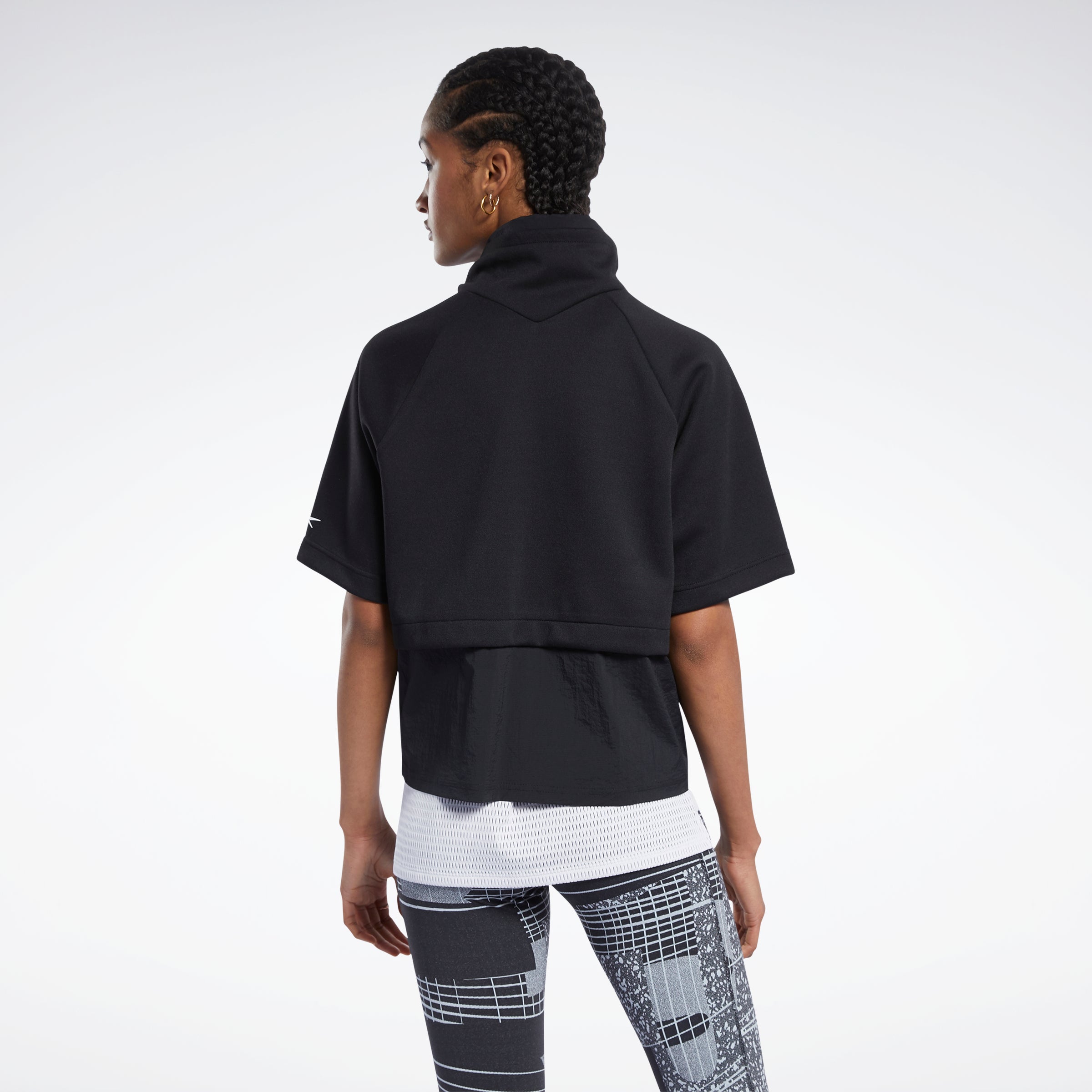 Reebok Women's Ts Ss Cowl Sweatshi  In Black REG