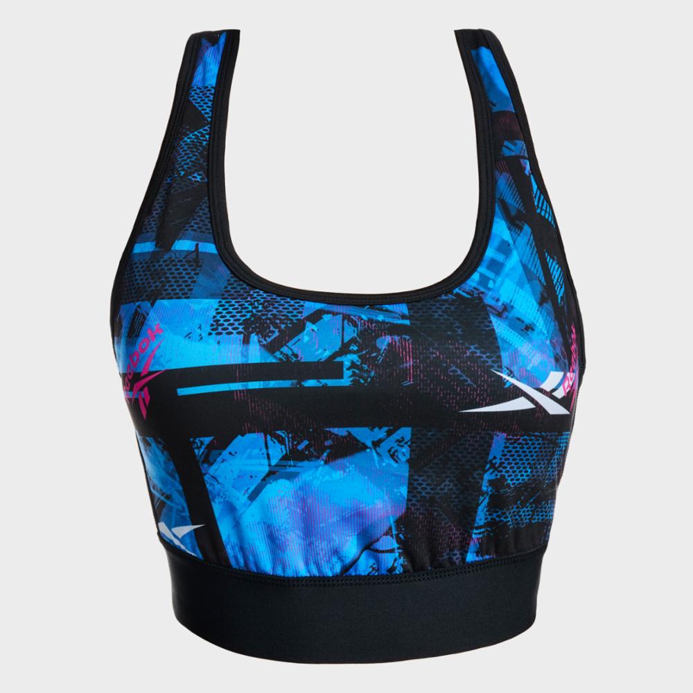 Reebok Apparel  Women's Wor Myt Aop Racer Bra Reebok Training App Women Black Reg