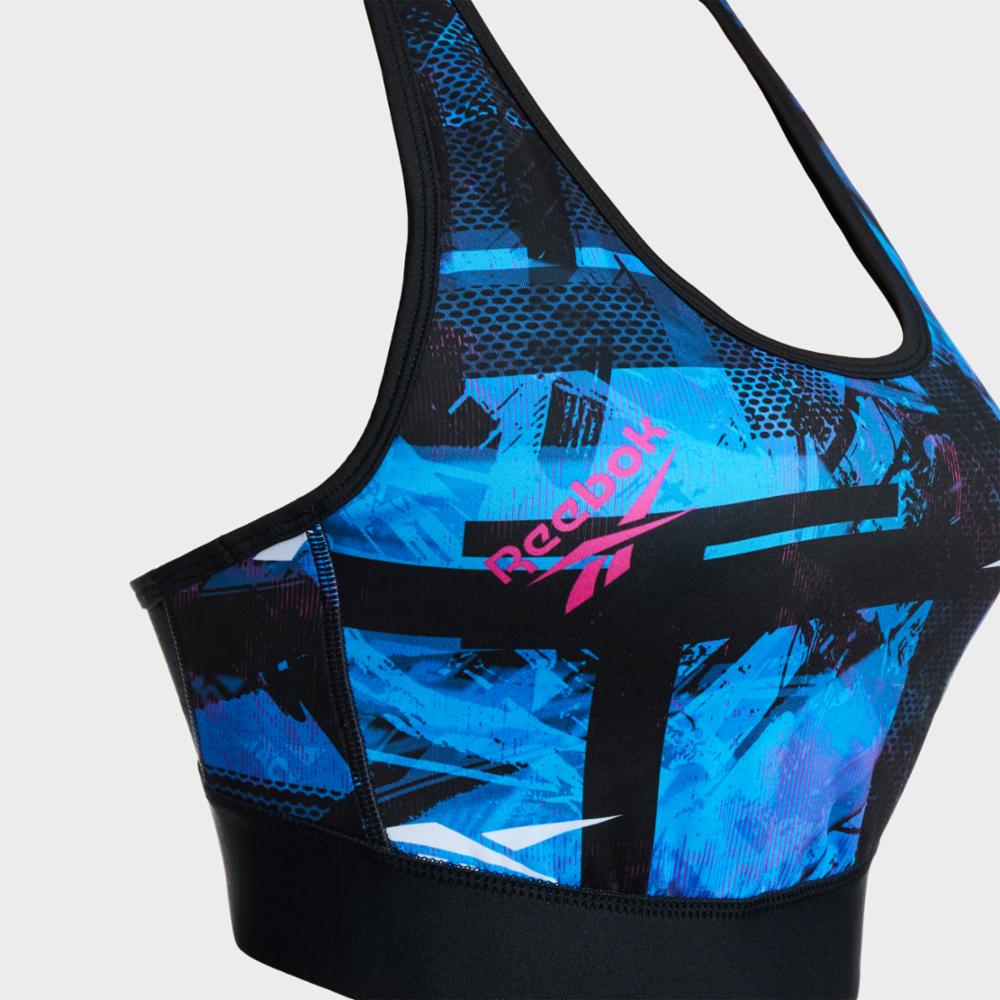 Reebok Apparel  Women's Wor Myt Aop Racer Bra Reebok Training App Women Black Reg