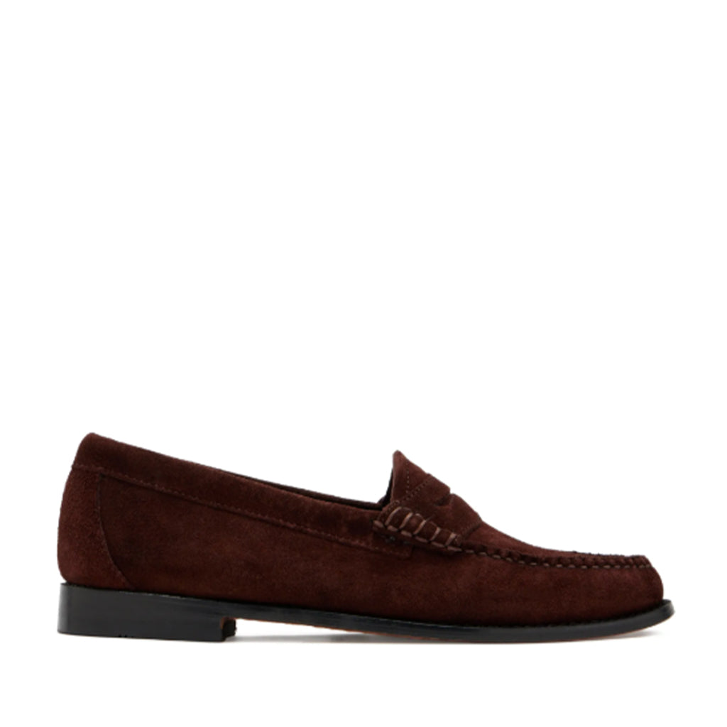 G.H. Bass Women's Whitney Weejun Suede in Dark Brown