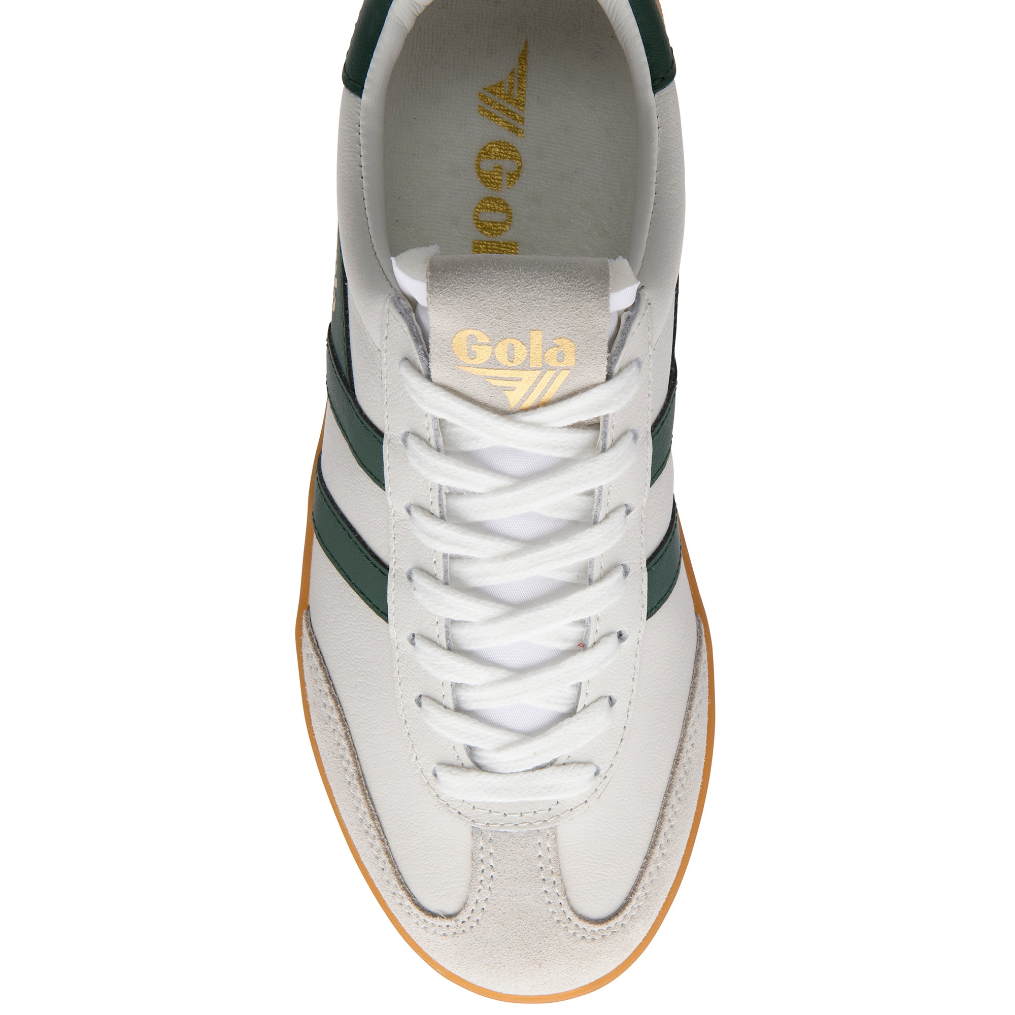 Gola Women's Cyclone Leather In White/Evergreen/Gum M