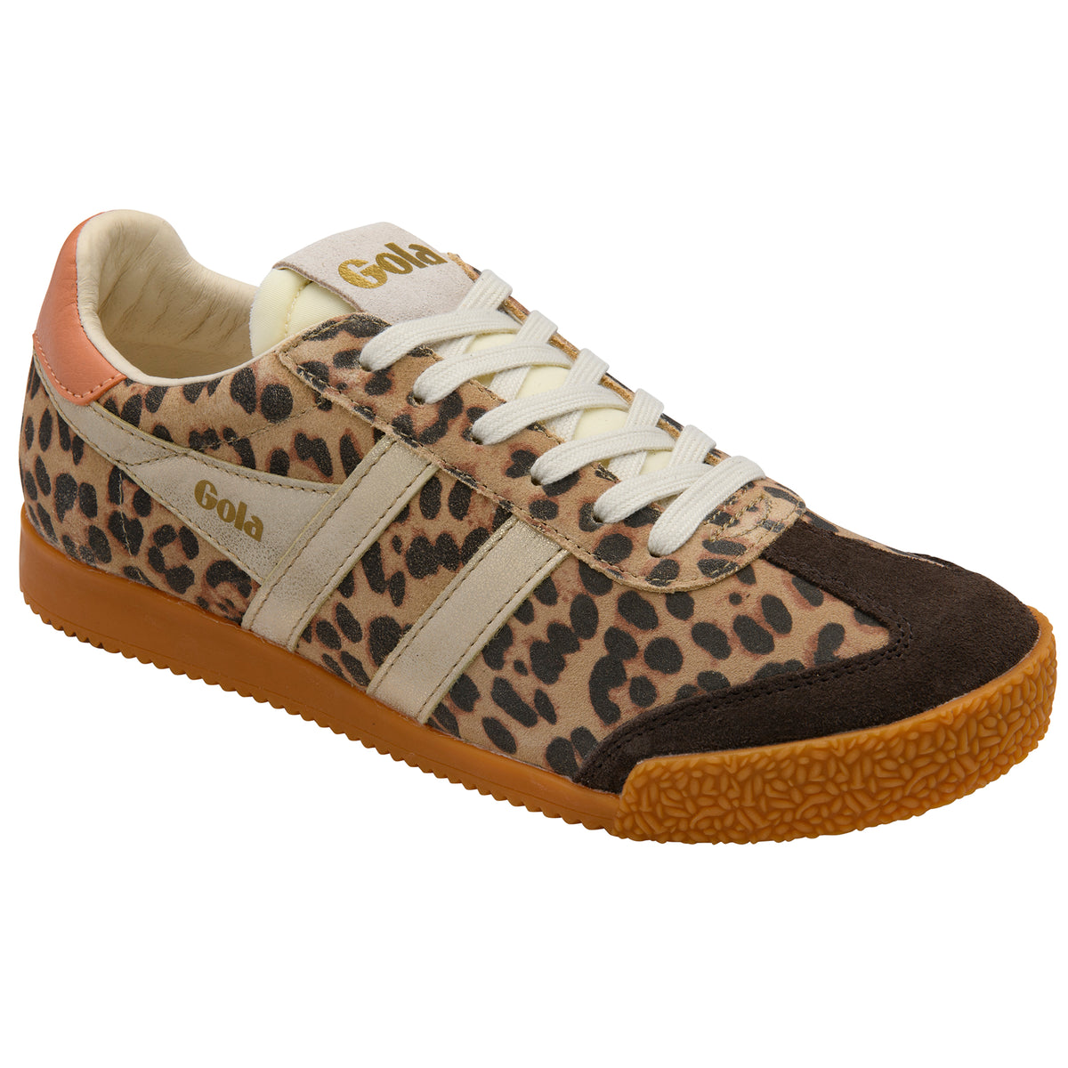 Gola Women's Elan Safari Trainer In Leopard/Mocha/Gold/Terracotta M