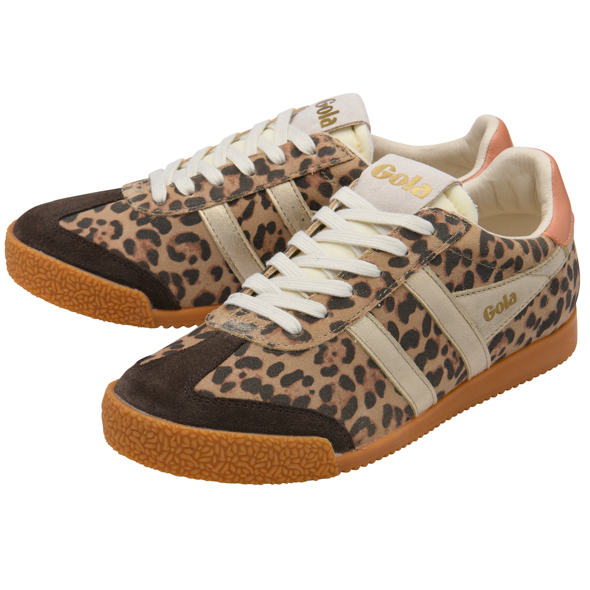Gola Women's Elan Safari Trainer In Leopard/Mocha/Gold/Terracotta M