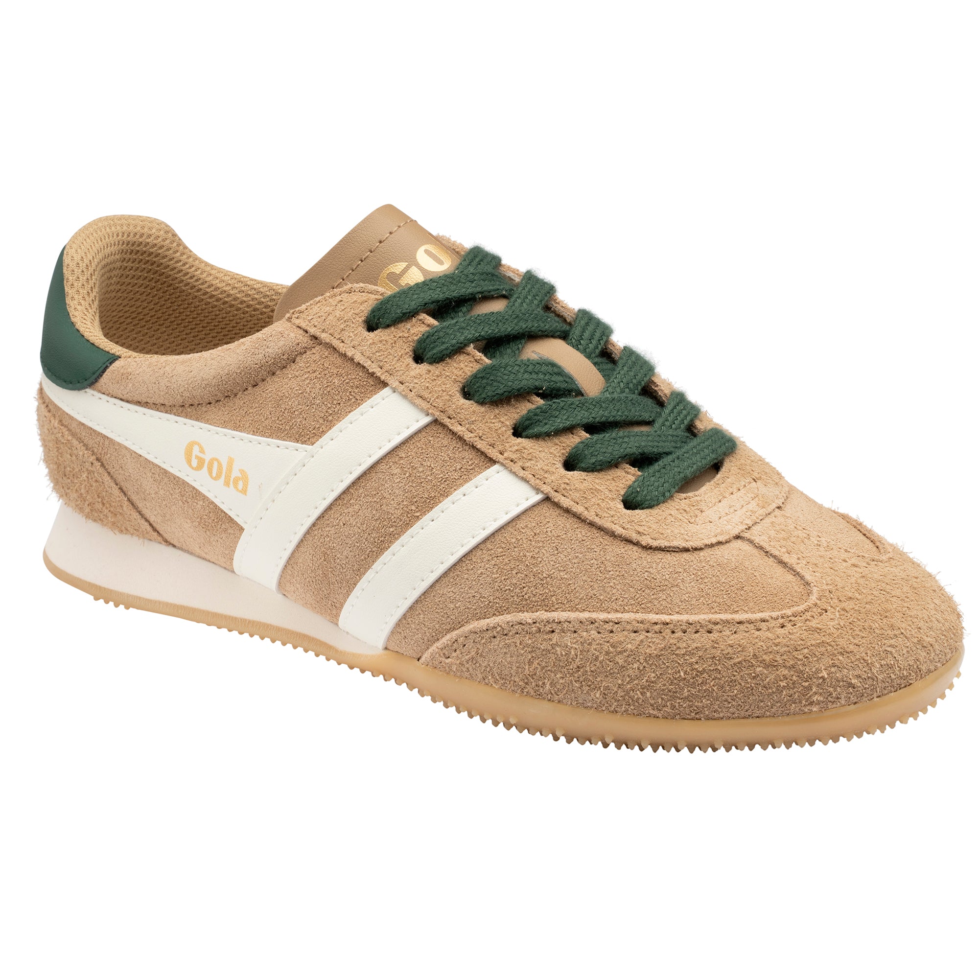 Gola Women's Sprinter Suede Trainer In Light Caramel/Off White M