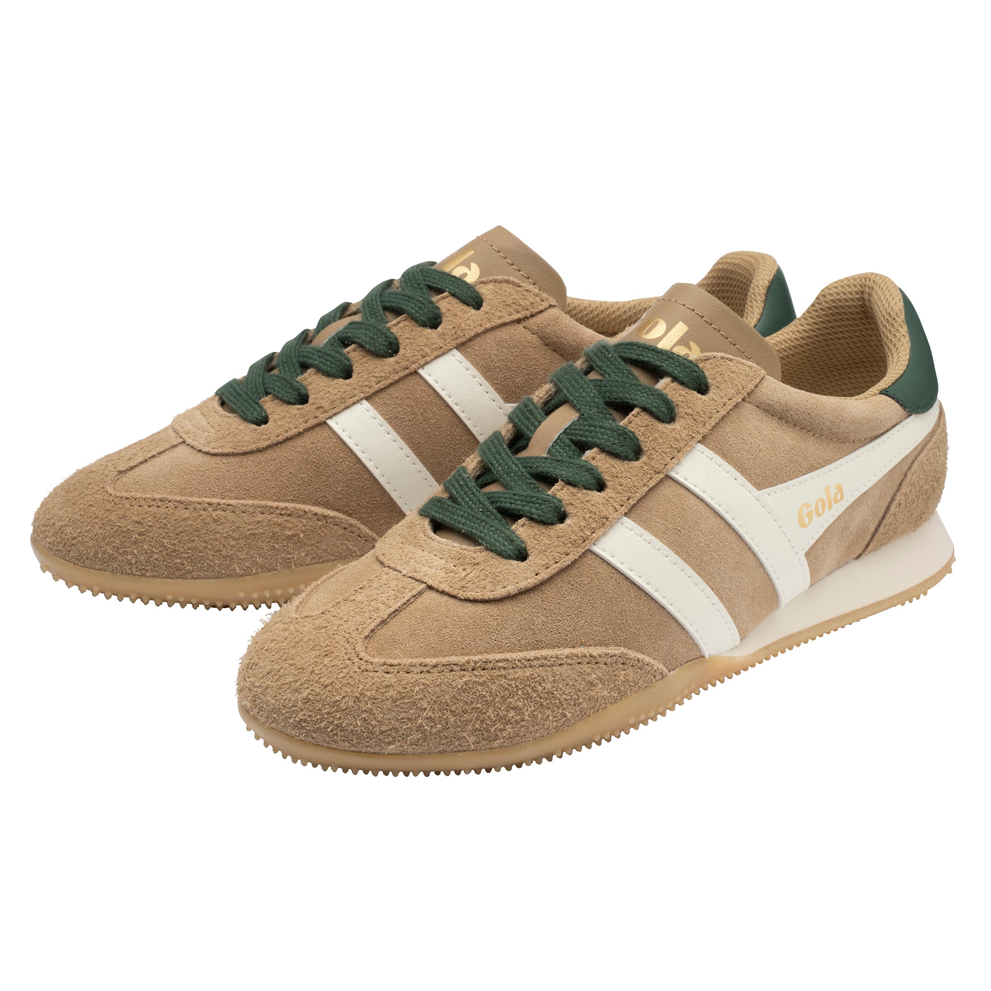 Gola Women's Sprinter Suede Trainer In Light Caramel/Off White M