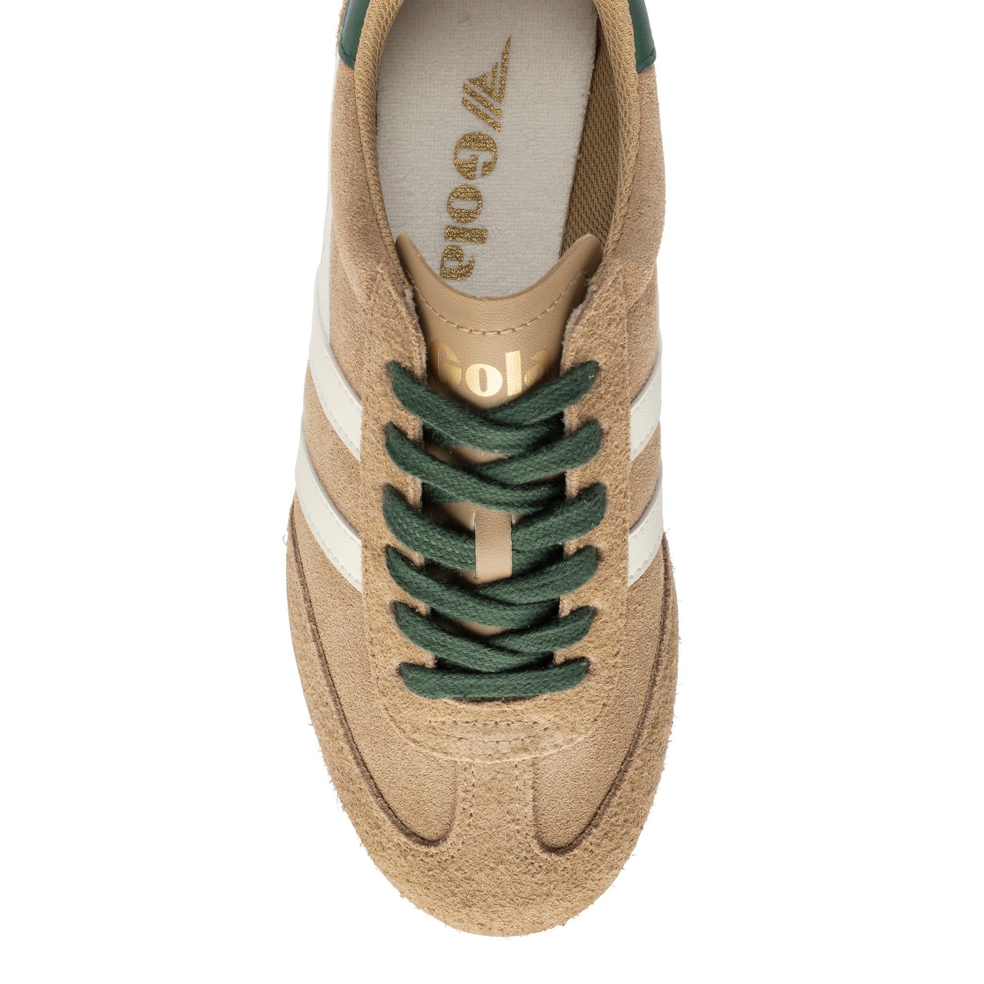 Gola Women's Sprinter Suede Trainer In Light Caramel/Off White M
