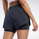 Reebok Apparel  Women's Running 2 In 1 Short Reebok Running App Women Black Reg